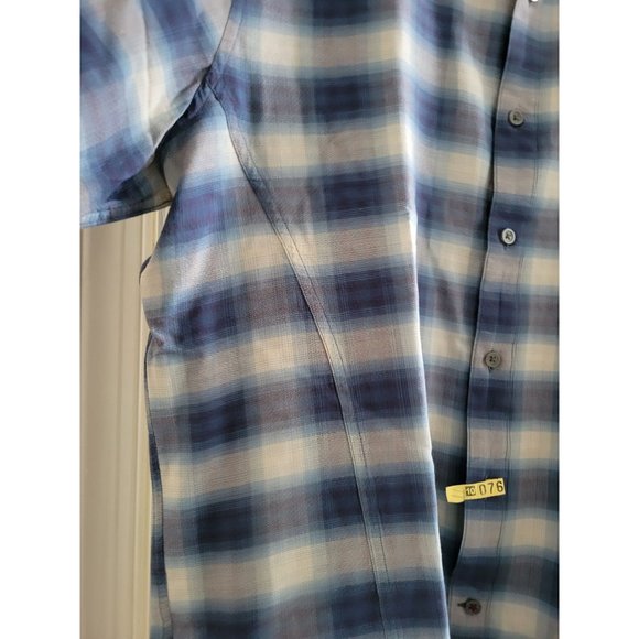 John Varvatos blue Plaid Button Down shirt Casual size XL designer long sleeve - Picture 5 of 10